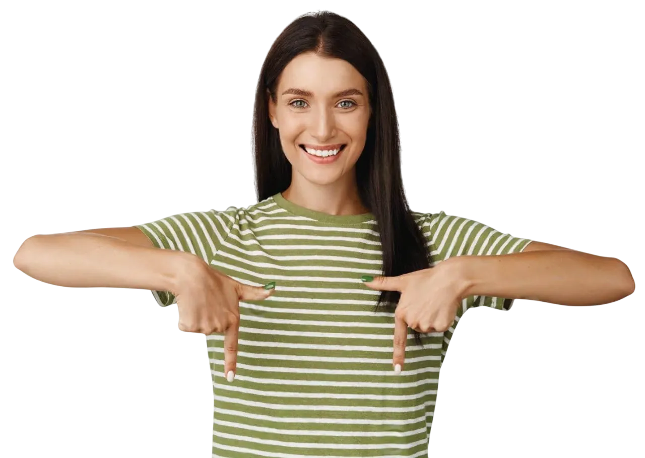 Mulher apontando para lista de vagas de emprego